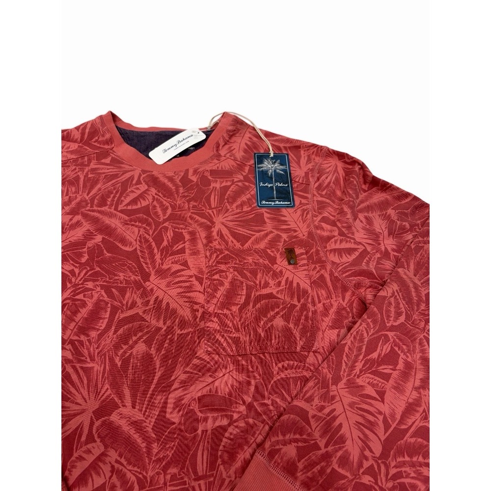 Tommy Bahama Ben & Terry Twilight Palms Crew Sweatshirt Men's Size 2XL Red NWT